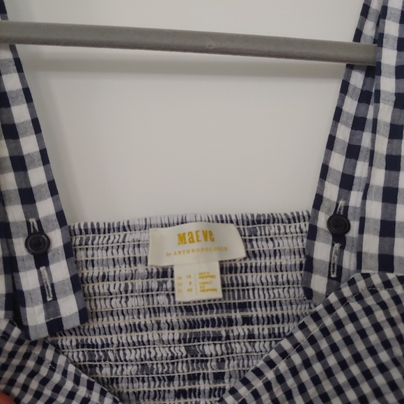 Anthropologie Maeve Blue Gingham Crop Top Size 8 - Picture 5 of 10